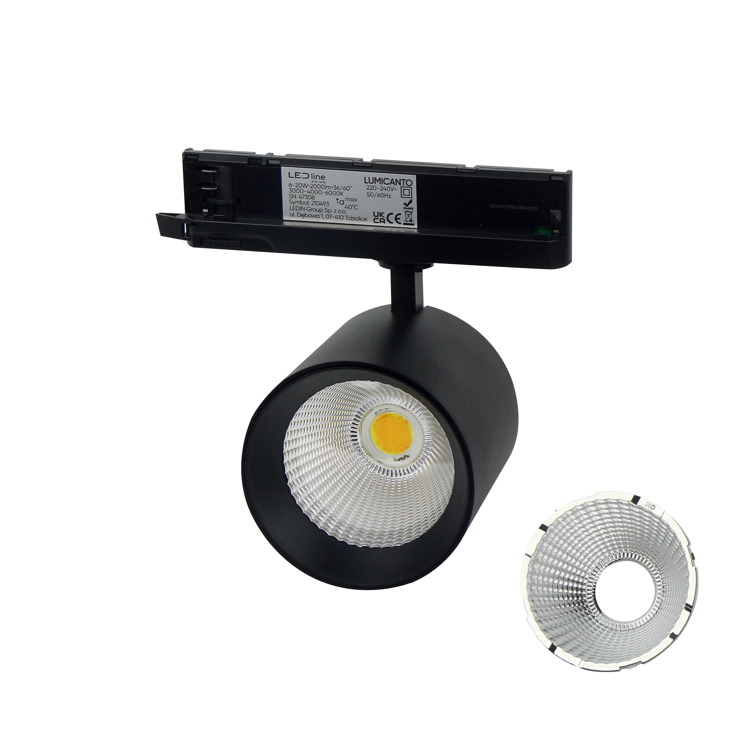 Railspot LUMICANTO 6-20W CCT 36/60° zwart PRIME
