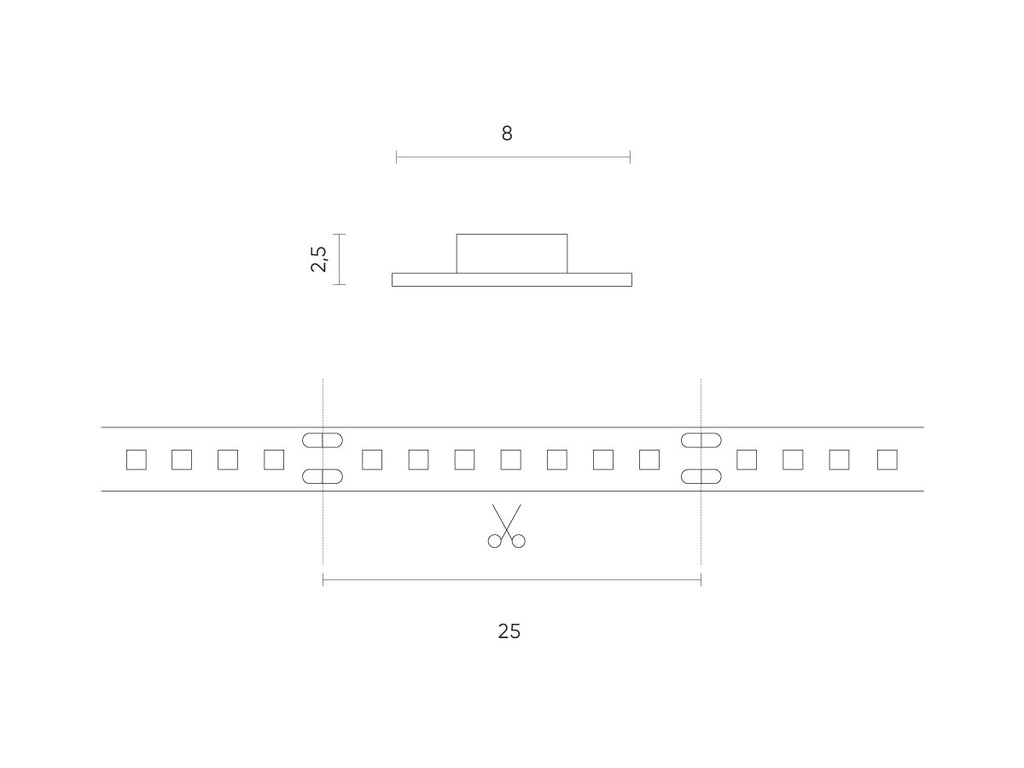 LED-strip 600/5m SMD 12V 3000K 9.6W IP20 8mm 5m 960lm/m PRIME