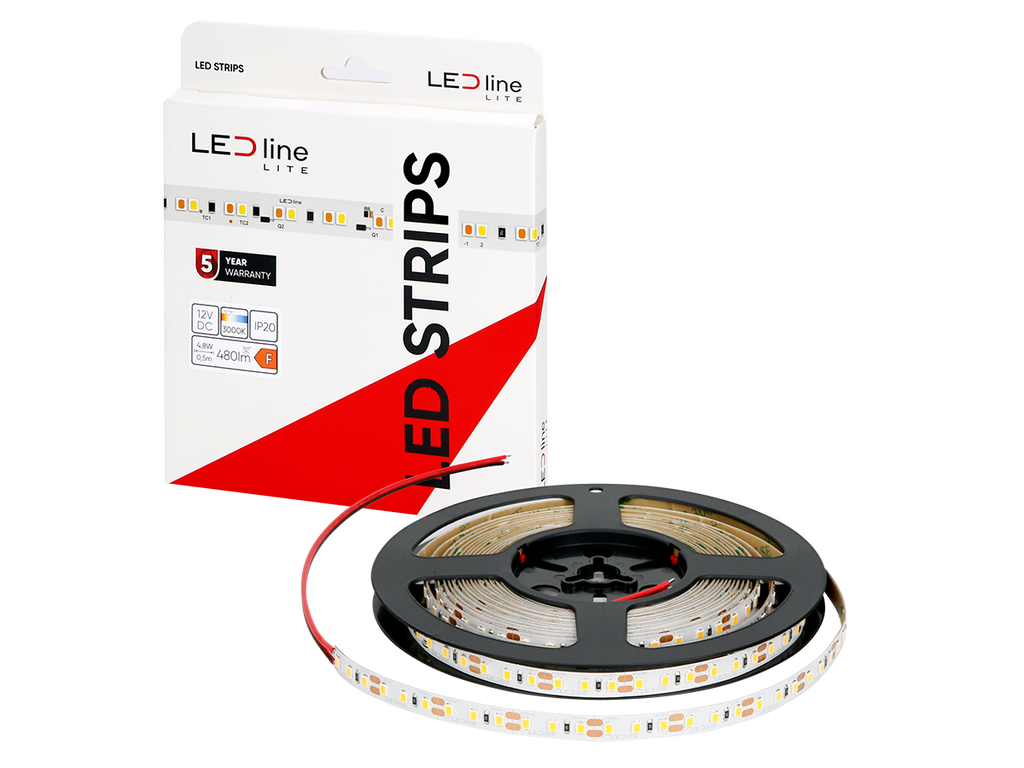 LED-strip 600/5m SMD 12V 3000K 9.6W IP20 8mm 5m 960lm/m PRIME
