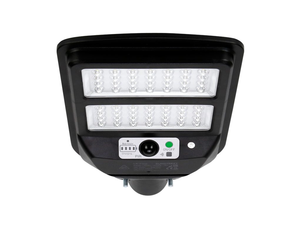Solar straatlantaarn SUNSTREET 6500K 100W 750lm IP54 zwart PRIME