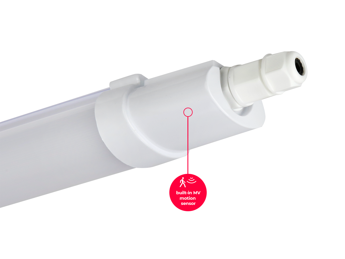 Hermetische armatuur LINIX 4000K 45W 5400lm IP65 150cm grijs LITE bewegingssensor MV