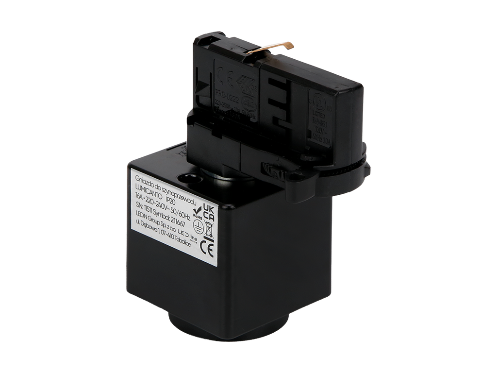 230V stopcontact voor LUMICANTO rail zwart PRIME