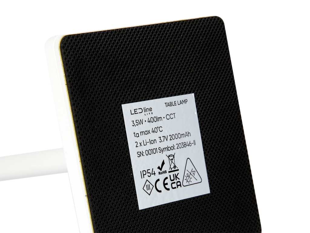 Tafellamp TAZA 3,5W 400lm CCT IP54 wit 2x2000mAh 4in1 LITE
