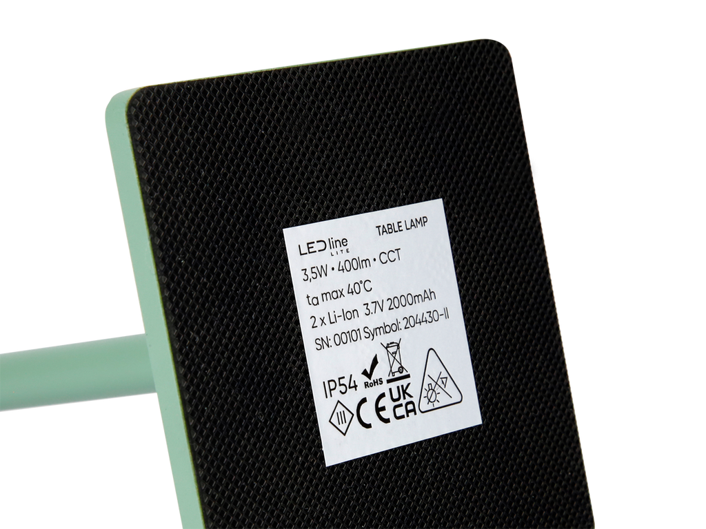 Tafellamp TAZA 3,5W 400lm CCT IP54 groen 2x2000mAh 4in1 LITE