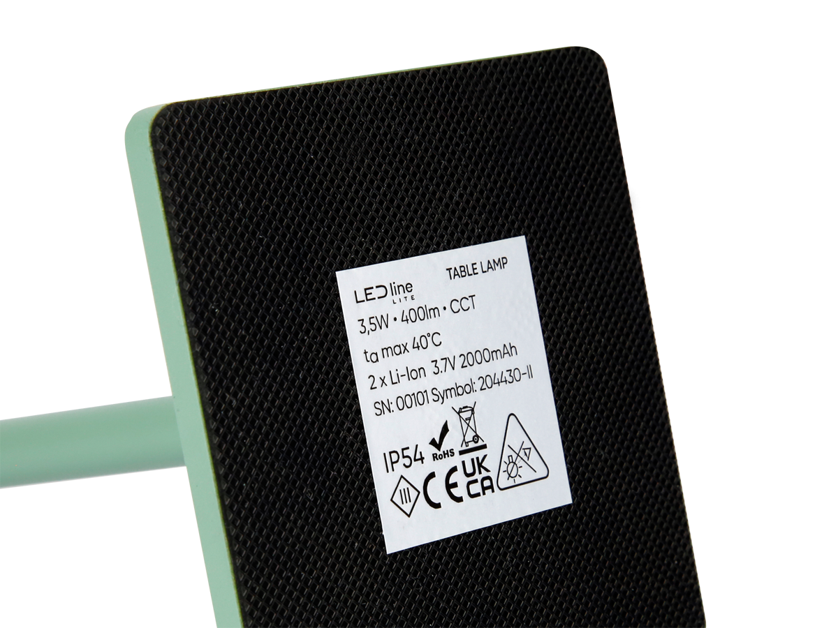 Tafellamp TAZA 3,5W 400lm CCT IP54 groen 2x2000mAh 4in1 LITE