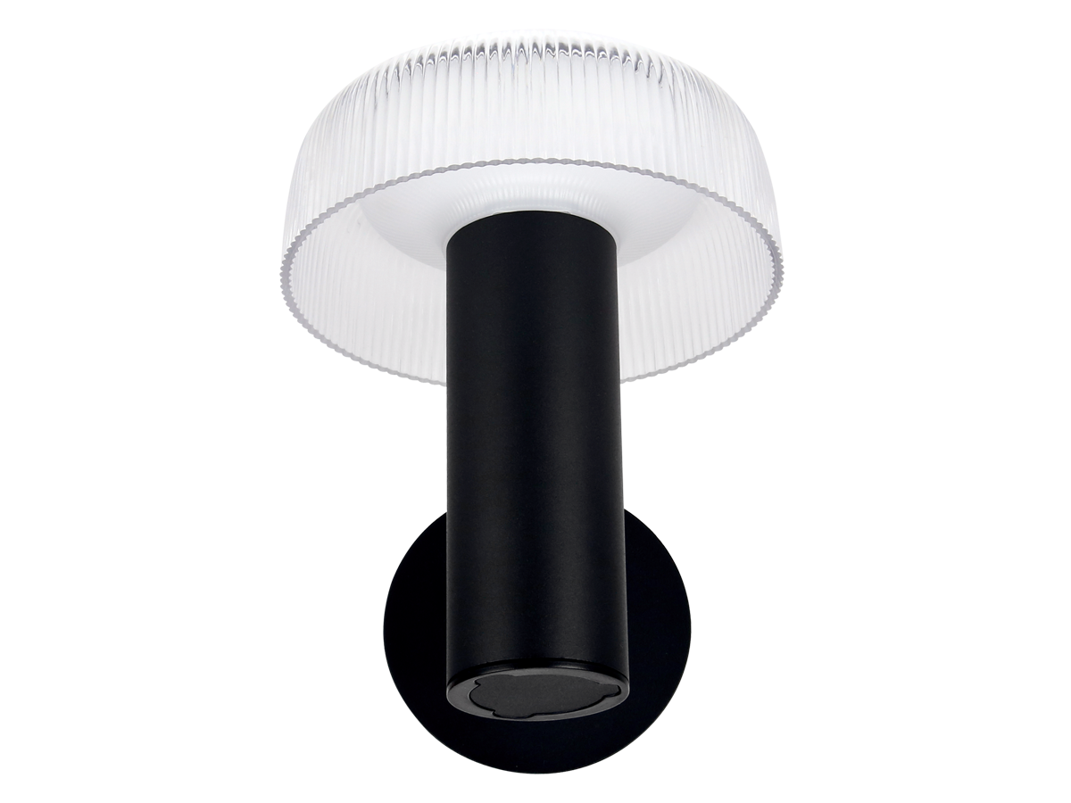 Solar wandlamp SUNTIS 3000K 170lm 2Ah USB-C rond IP54 zwart PRIME