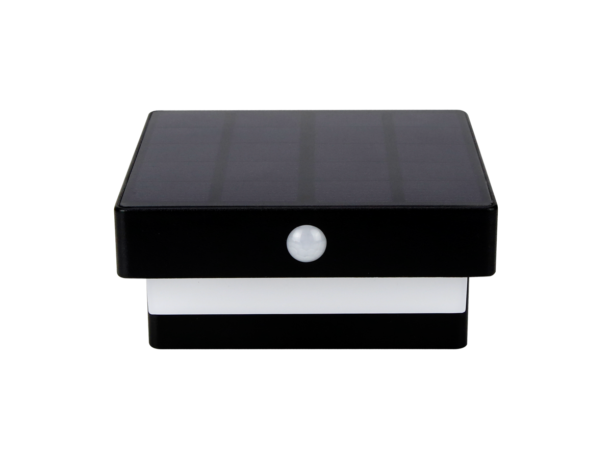 Solar wandlamp SUNTIS 3000K 220lm 2Ah USB-C vierkant IP54 zwart PRIME