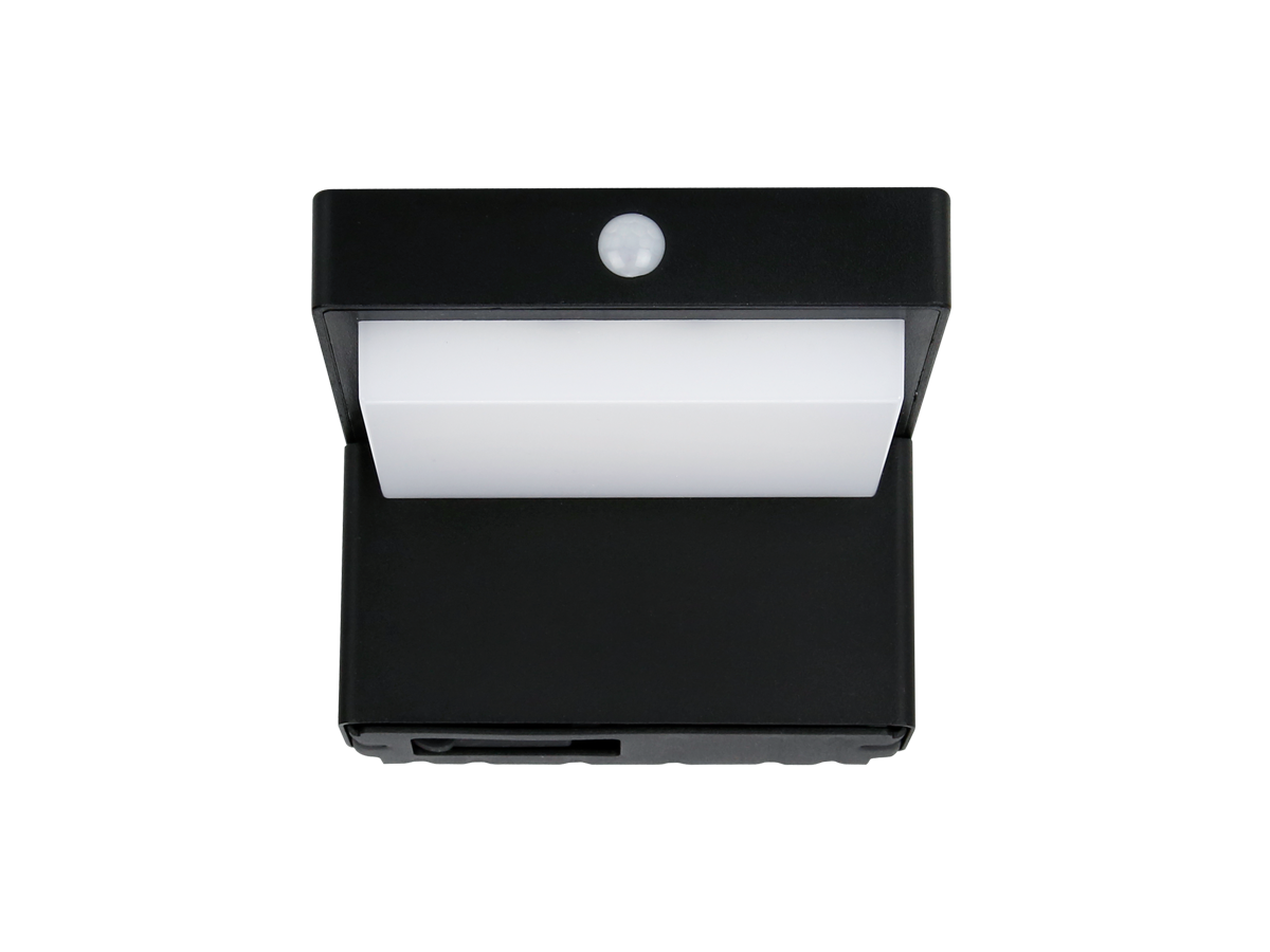 Solar wandlamp SUNTIS 3000K 220lm 2Ah USB-C vierkant IP54 zwart PRIME
