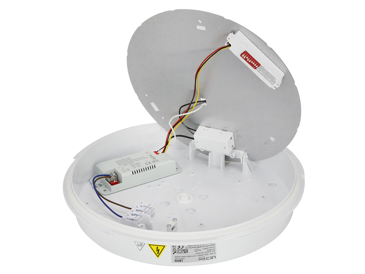 Plafonlamp LEDIS 3CCT(3K/4K/6K) 12/16W 1600lm rond IP65 wit PRIME bewegingssensor MV