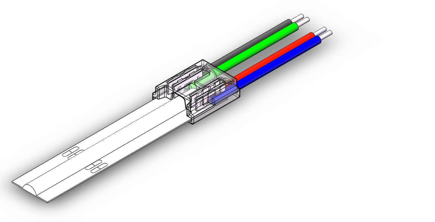 Fast Connector 3gen. COB 4pin 10mm 4A PCB-kabel 15cm PRIME (10 stuks)