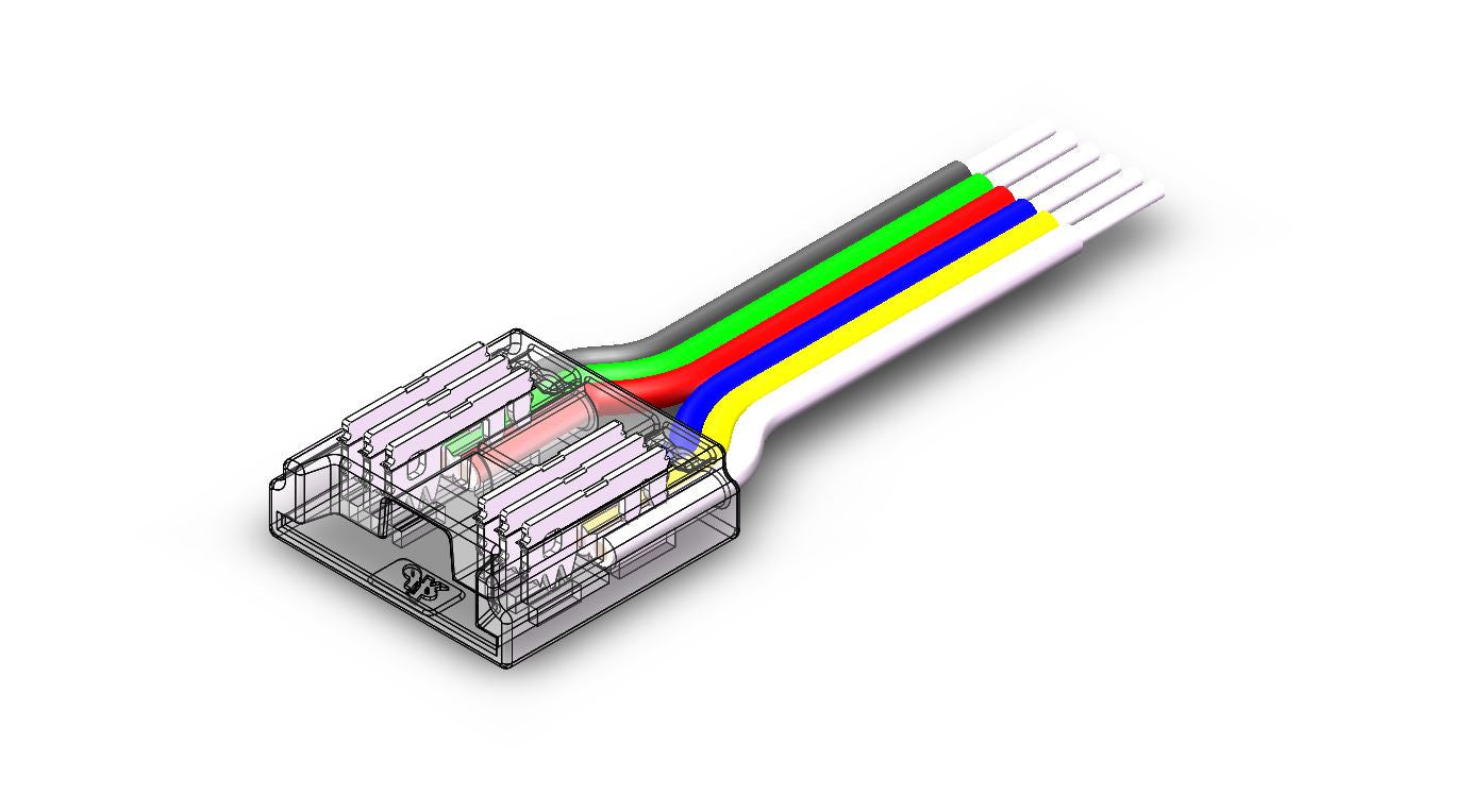 Fast Connector 3gen. COB 6pin 12mm 4A PCB-kabel 15cm PRIME (10 stuks)
