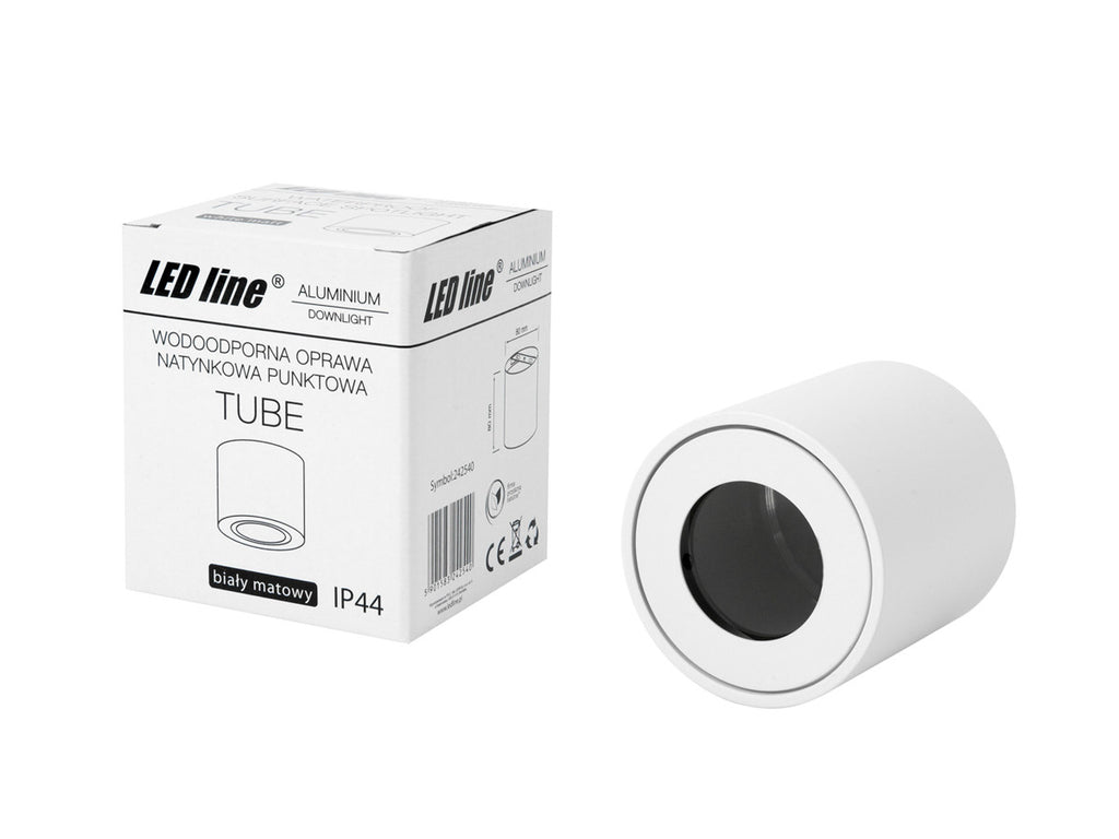 Plafondarmatuur opbouwwaterdicht TUBE rond IP44 wit PRIME