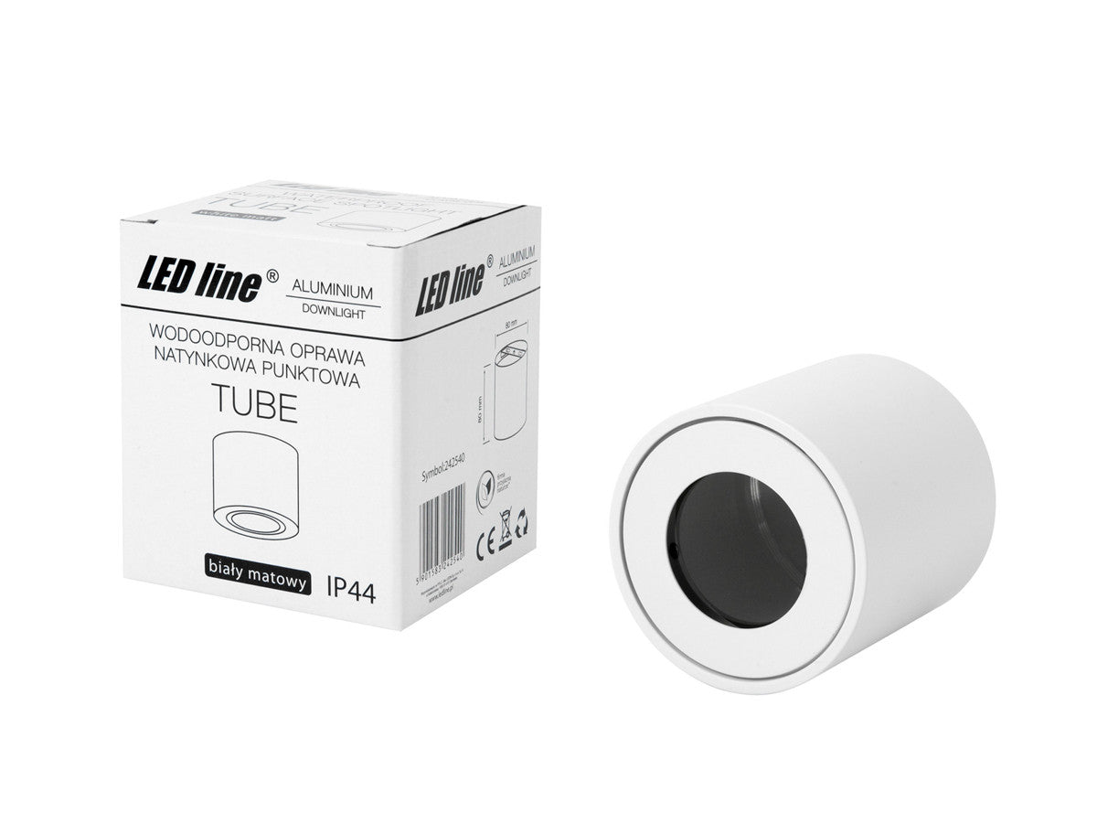 Plafondarmatuur opbouwwaterdicht TUBE rond IP44 wit PRIME