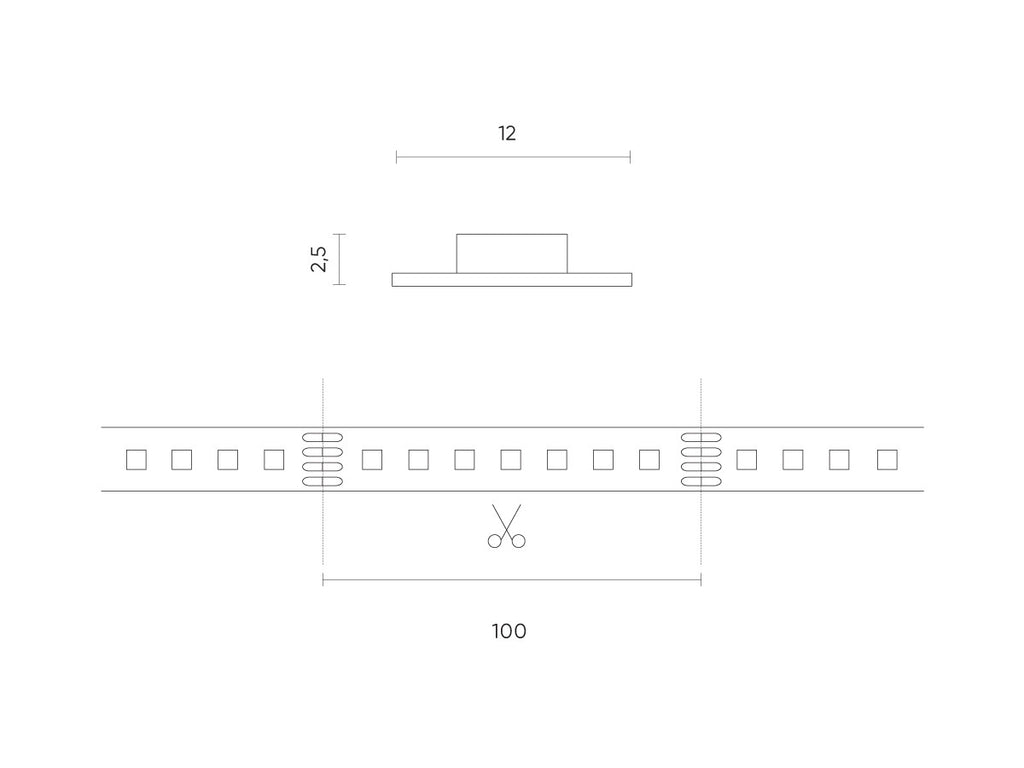 LED strip 300/5m SMD 12V 6500K RGBW 19.2W IP20 12mm 5m 400lm/m PRIME