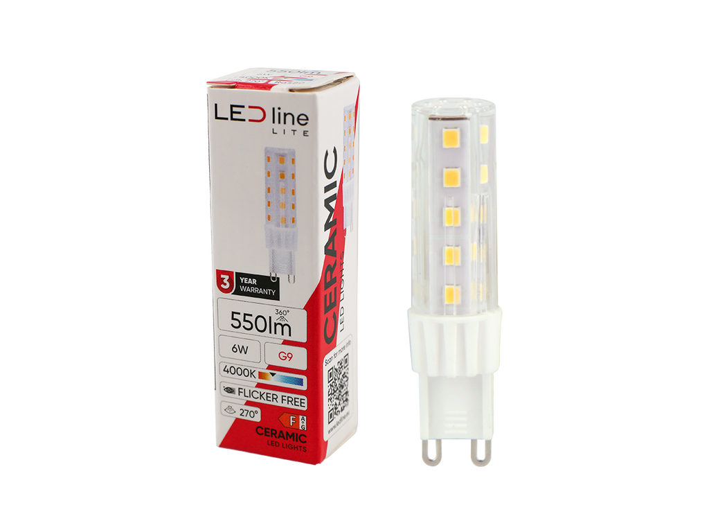 LED-lamp G9 4000K 6W 550lm 230V 270 ° LITE Keramiek