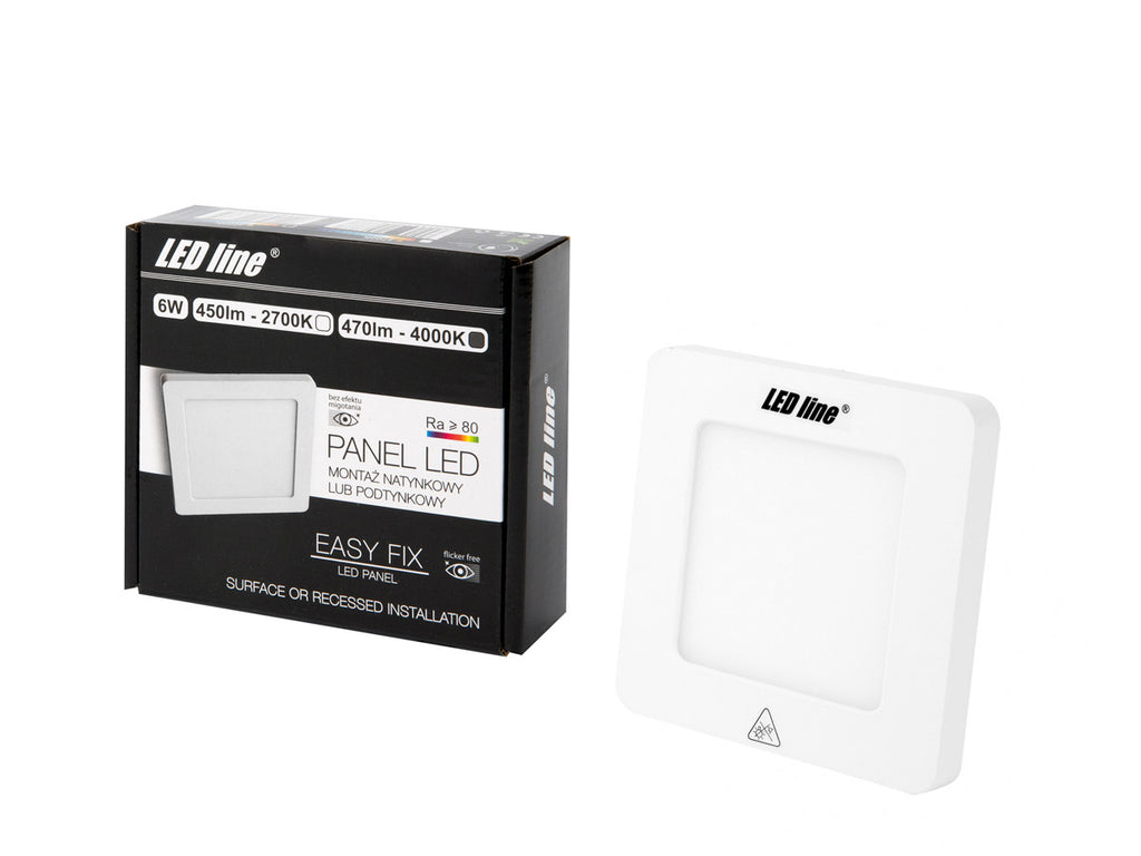 Downlight EASY FIX 4000K 6W 470lm vierkant IP20 FI11,5cm Wit LITE