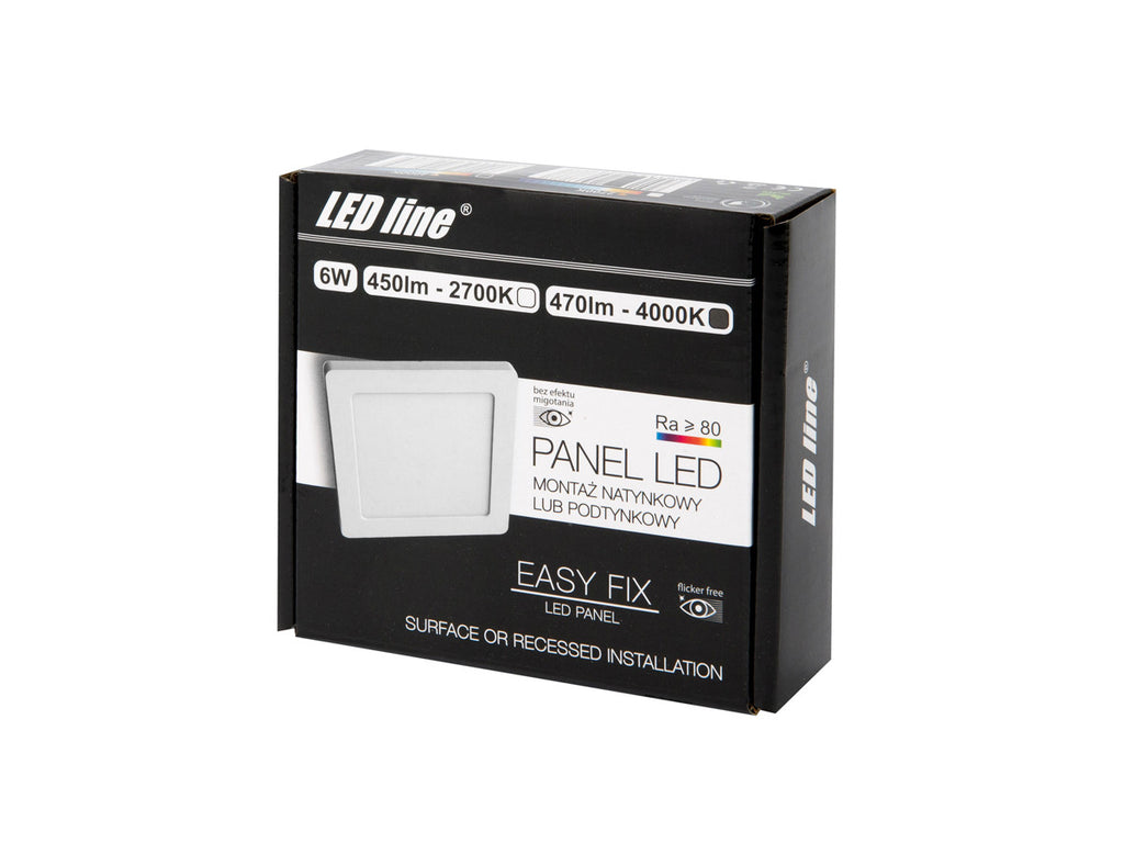 Downlight EASY FIX 4000K 6W 470lm vierkant IP20 FI11,5cm Wit LITE