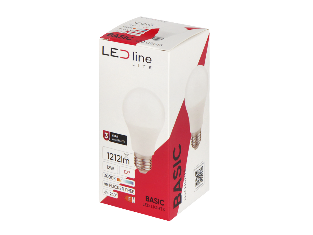 LED-lamp E27 3000K 12W 1212lm 230V 240 ° A60 PC LITE