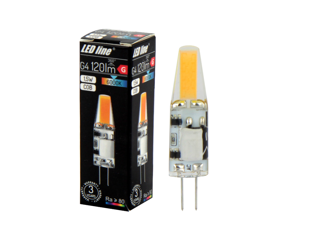 LED-lamp G4 COB 6000K 1,5W 120lm 10-18V AC/DC 360 ° Silicium LITE