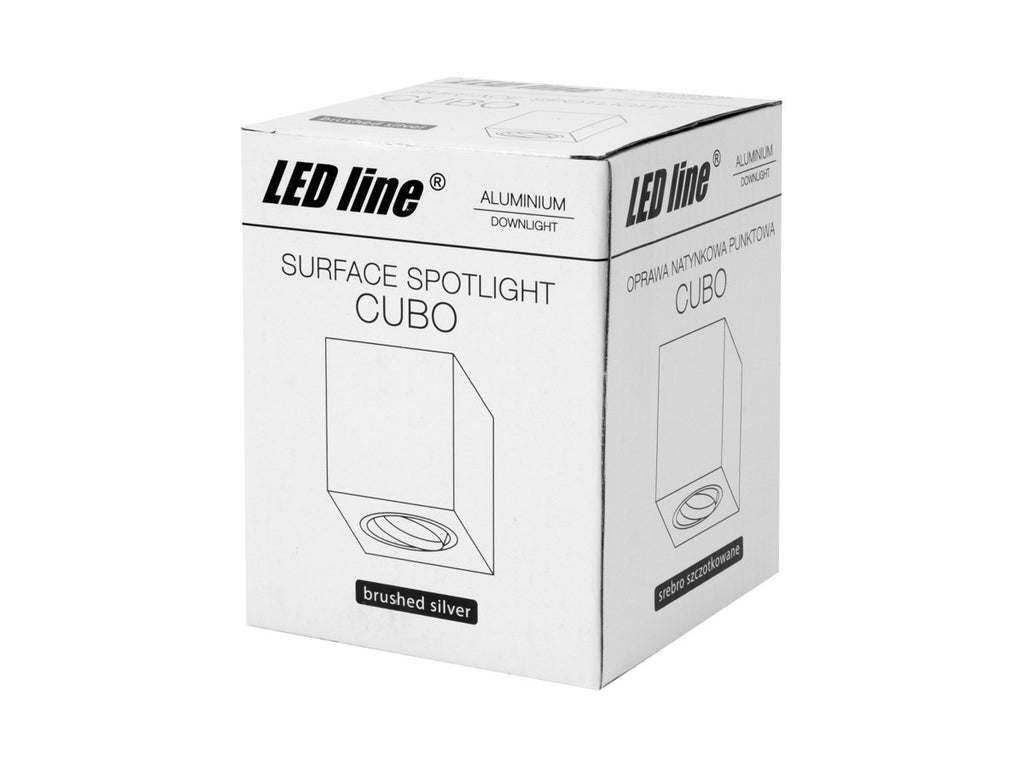PLAFONDLAMP oppervlakte spot CUBO vierkant IP20 zilver PRIME
