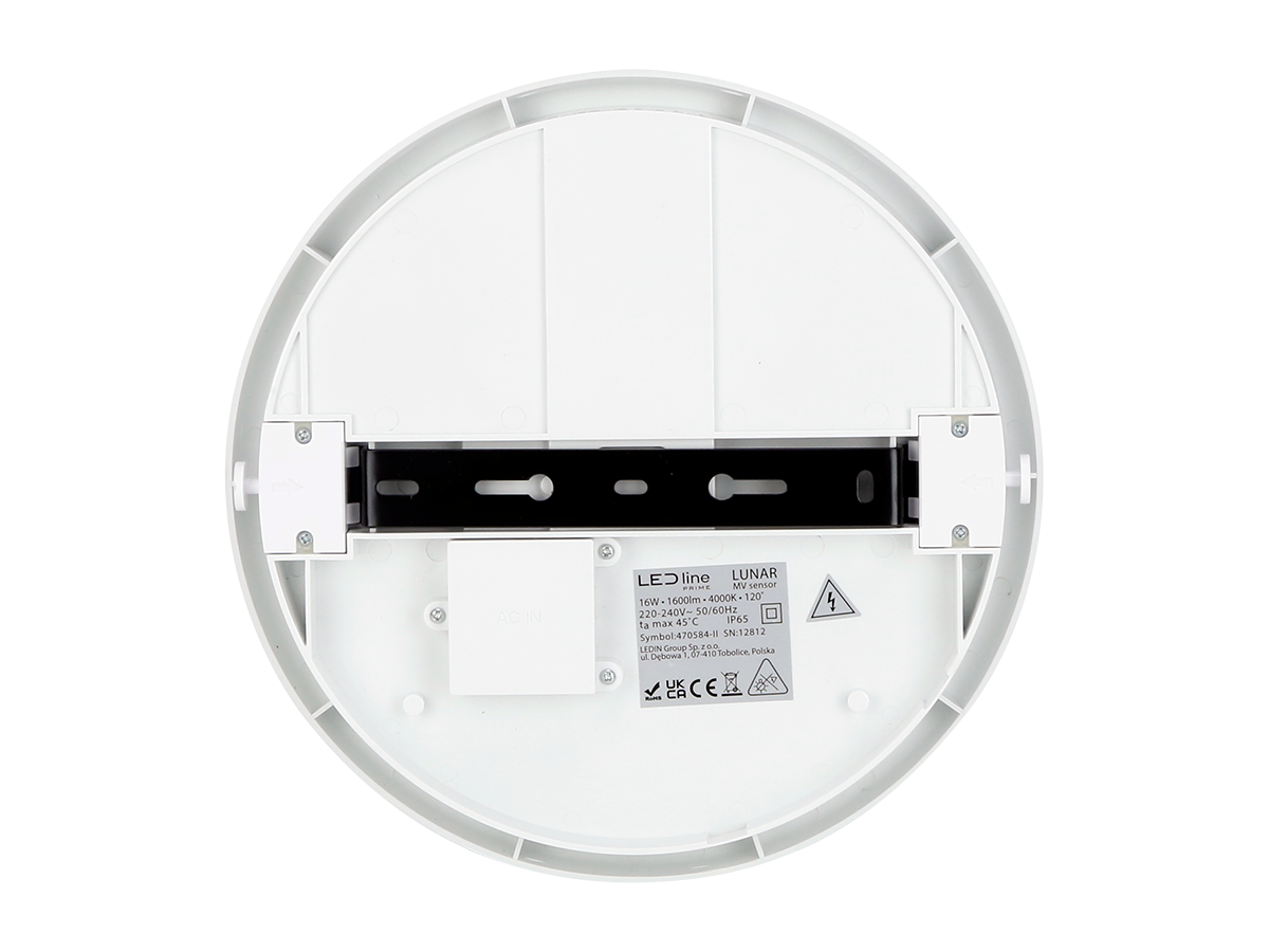 Plafonlamp LUNAR 4000K 16W 1600lm rond IP65 wit PRIME bewegingssensor