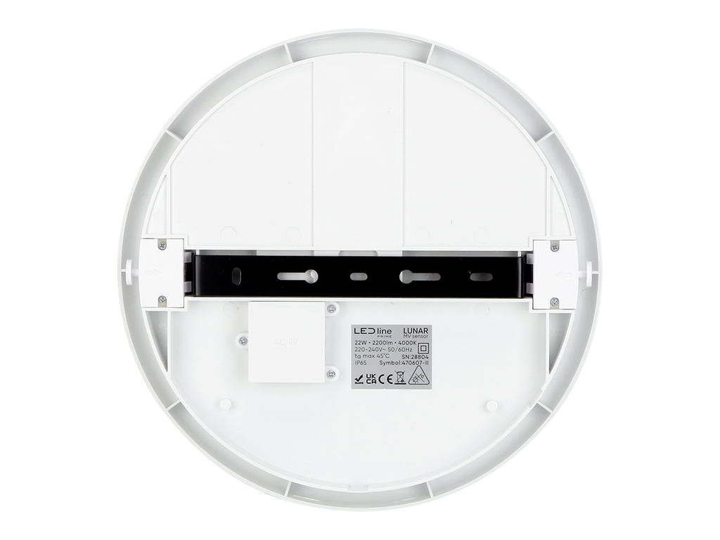 Plafonlamp LUNAR 4000K 22W 2200lm rond IP65 wit PRIME bewegingssensor