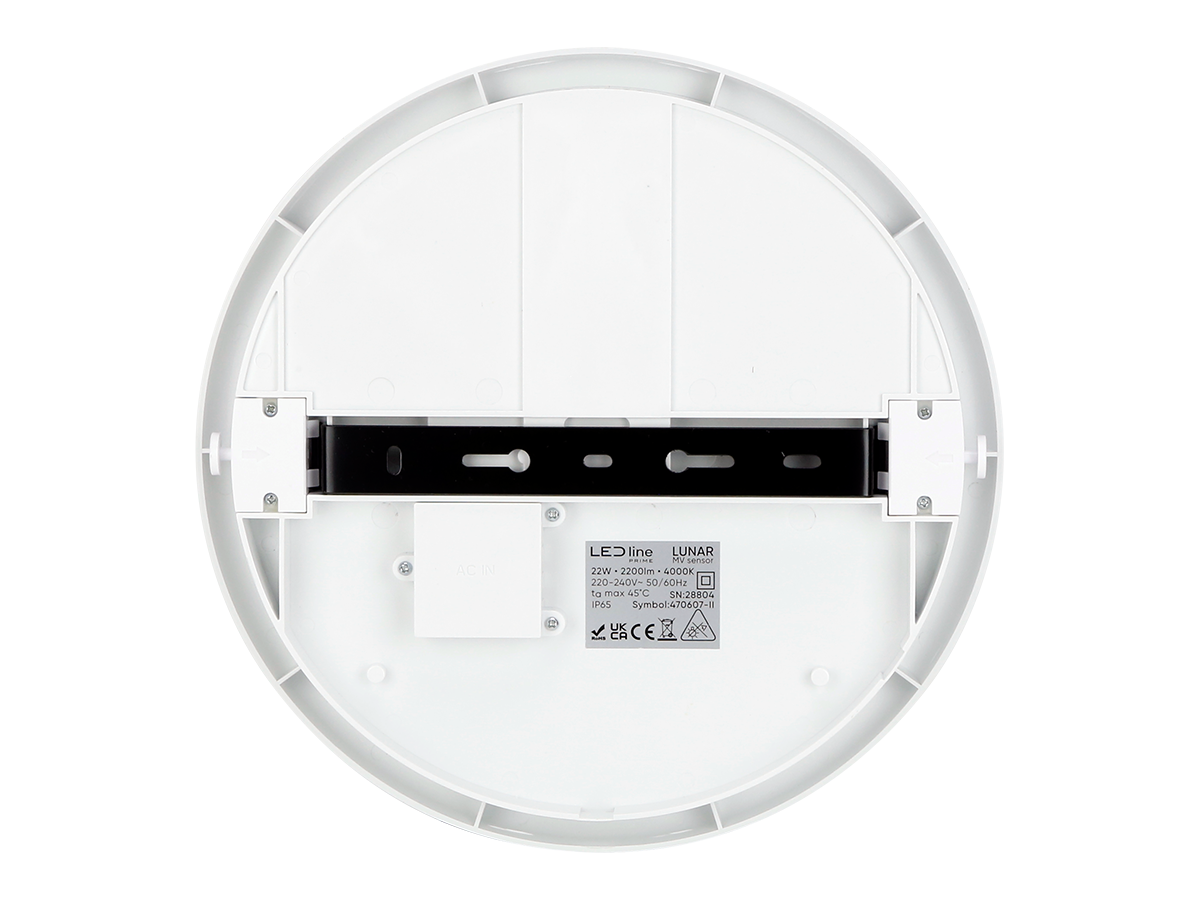 Plafonlamp LUNAR 4000K 22W 2200lm rond IP65 wit PRIME bewegingssensor