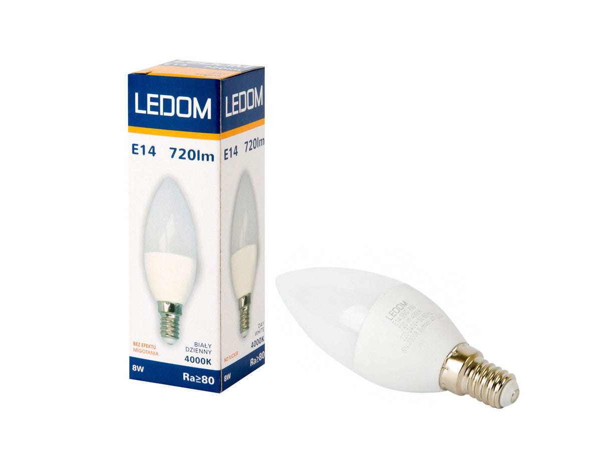 LED-lamp E14 4000K 8W 720lm 230V 180° C37 PC LITE