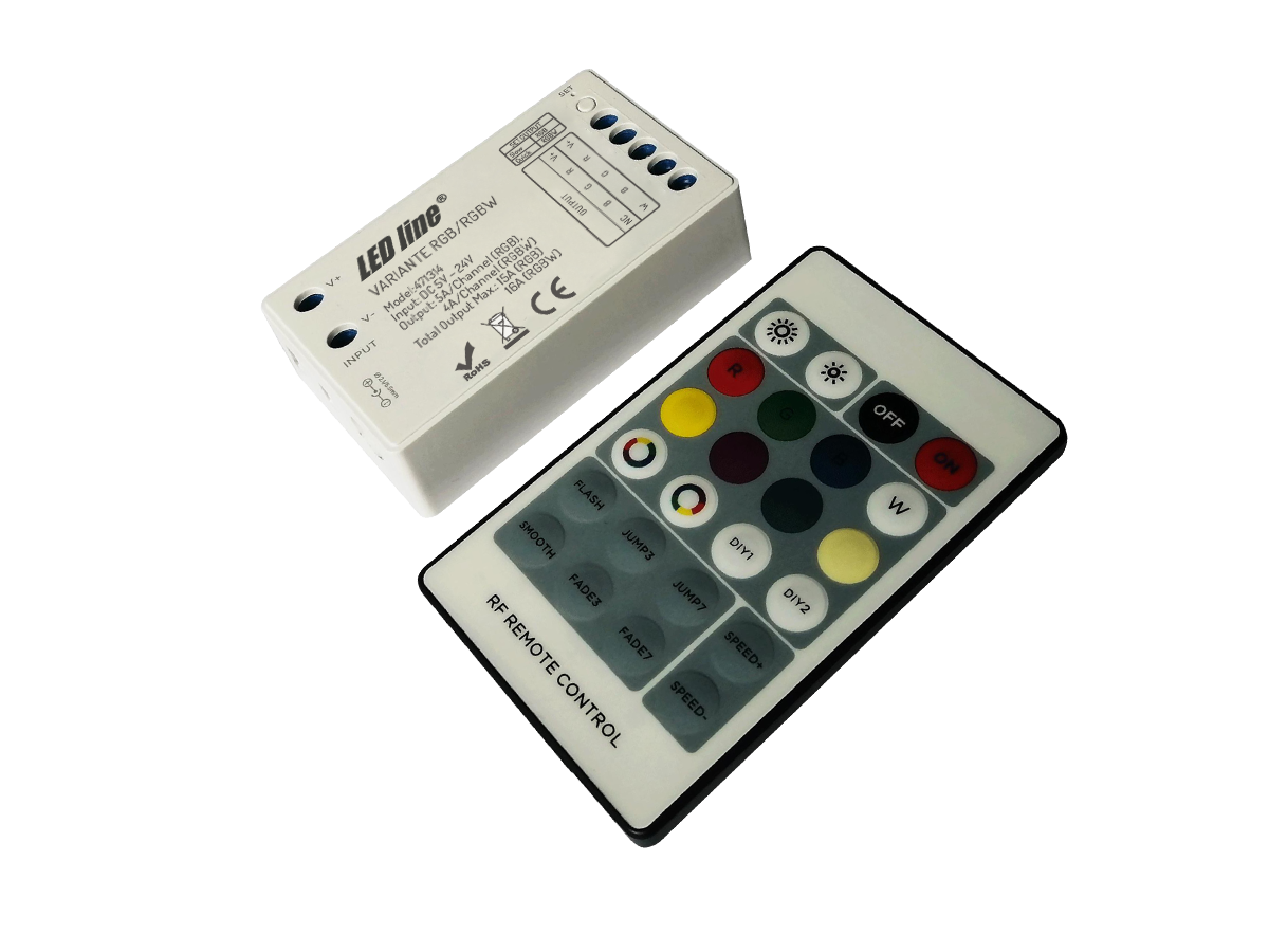VARIANTE 12V/24V 16A RF RGB/RGBW controller + afstandsbediening