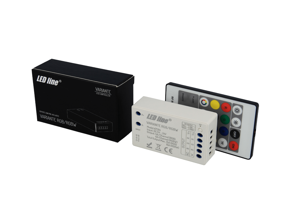 VARIANTE 12V/24V 16A RF RGB/RGBW controller + afstandsbediening