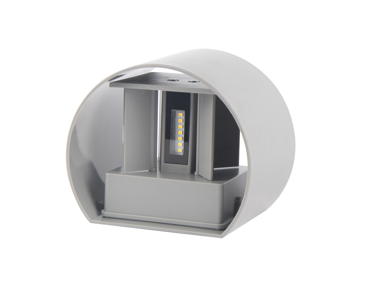 Buitenwandlamp LED 2x3W 3000K IP54 grijs CILINDER LITE