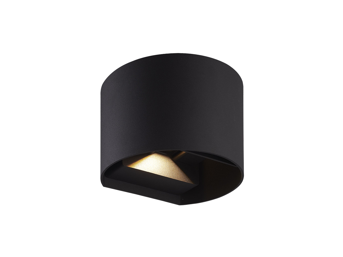 Buitenwandlamp LED 2x3W 4000K IP54 zwart CILINDER LITE
