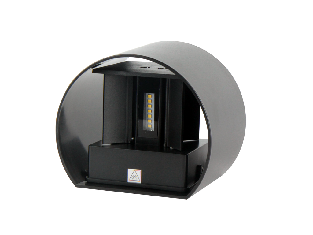 Buitenwandlamp LED 2x3W 4000K IP54 zwart CILINDER LITE