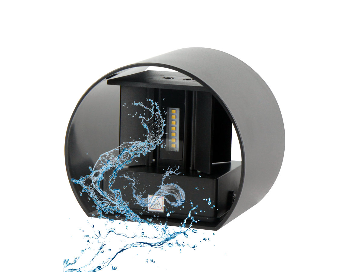 Buitenwandlamp LED 2x3W 4000K IP54 zwart CILINDER LITE
