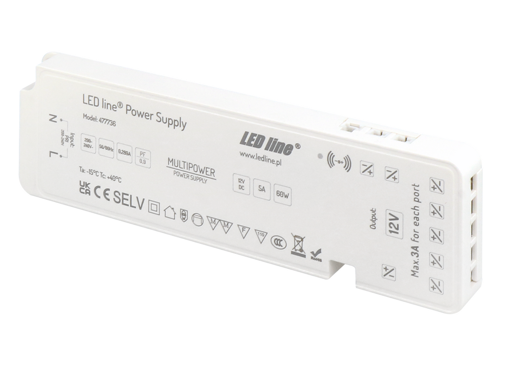 Voeding MULTIPOWER 60-12 5A 60W 12V IP20