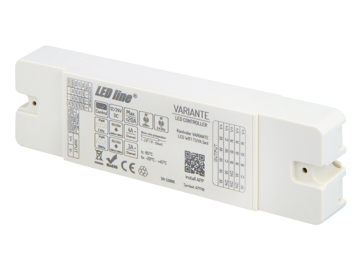 Controller VARIANTE 12V/24V 20A RF WIFI TUYA 5in1 PRIME