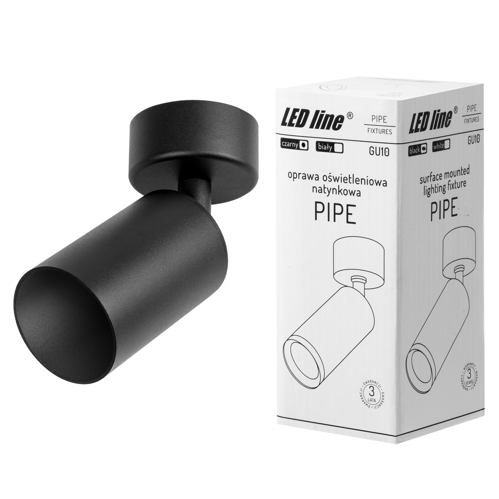 Inbouwarmatuur PIPE GU10 rond IP20 zwart LITE