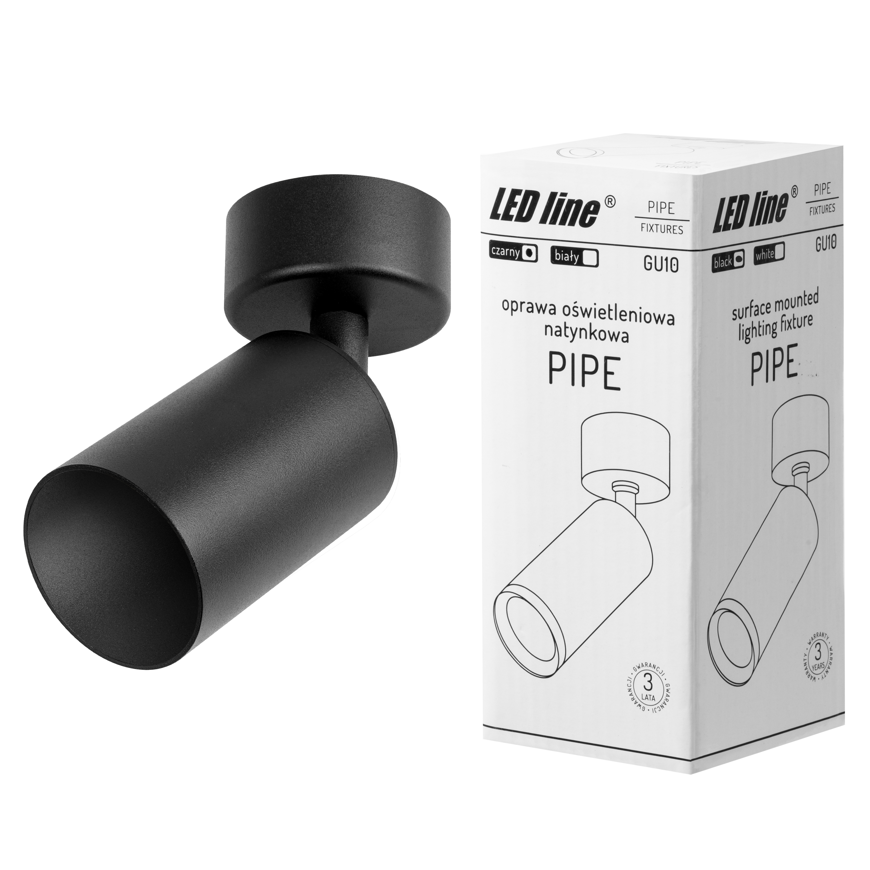 Inbouwarmatuur PIPE GU10 rond IP20 zwart LITE