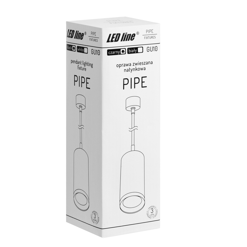 Hangende plafondarmatuur PIPE GU10 rond IP20 zwart LITE
