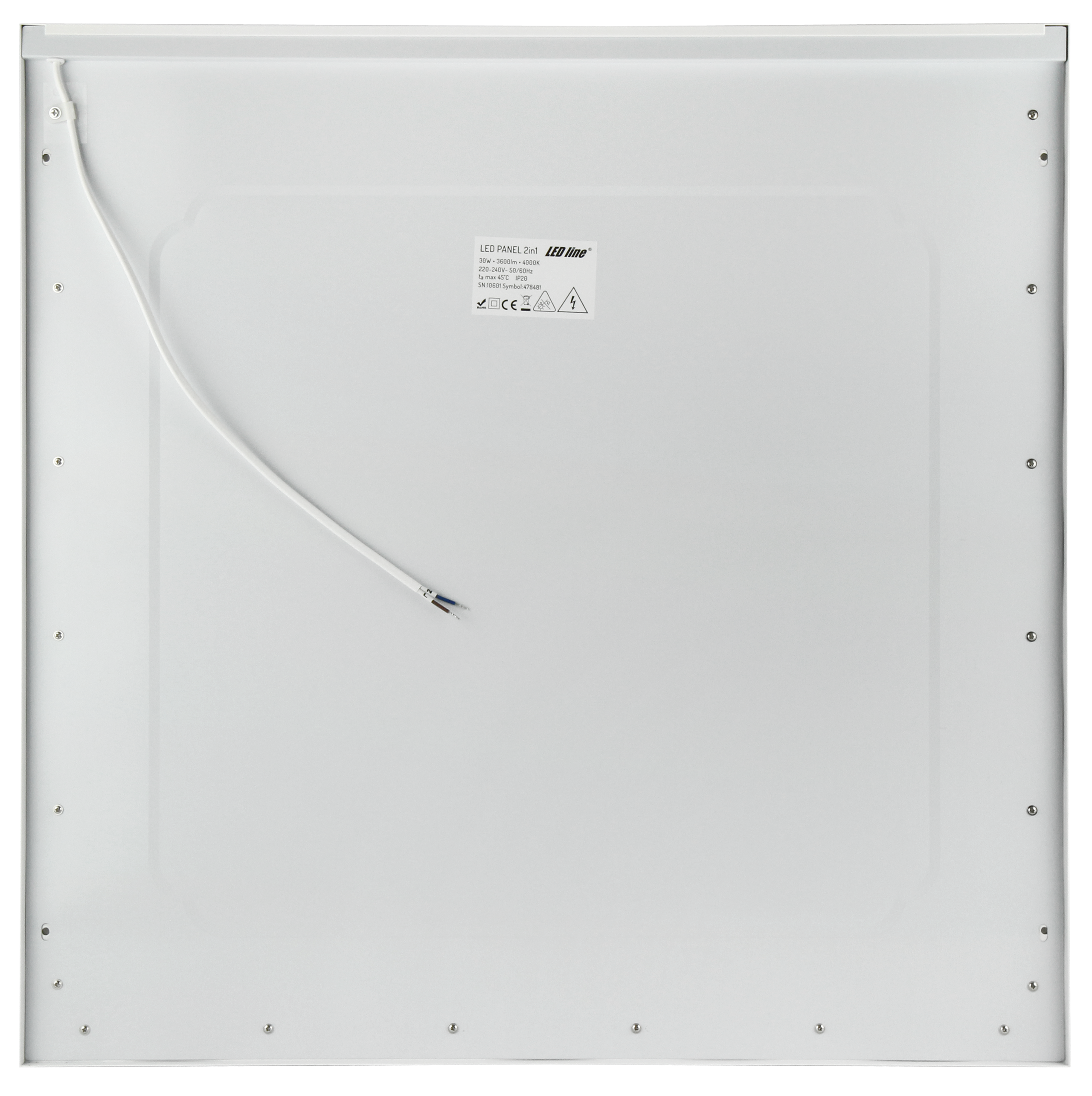 Edge Paneel 2in1 4000K 30W 3600lm IP20 60x60cm wit Oppervlak/Inbouw PRIME