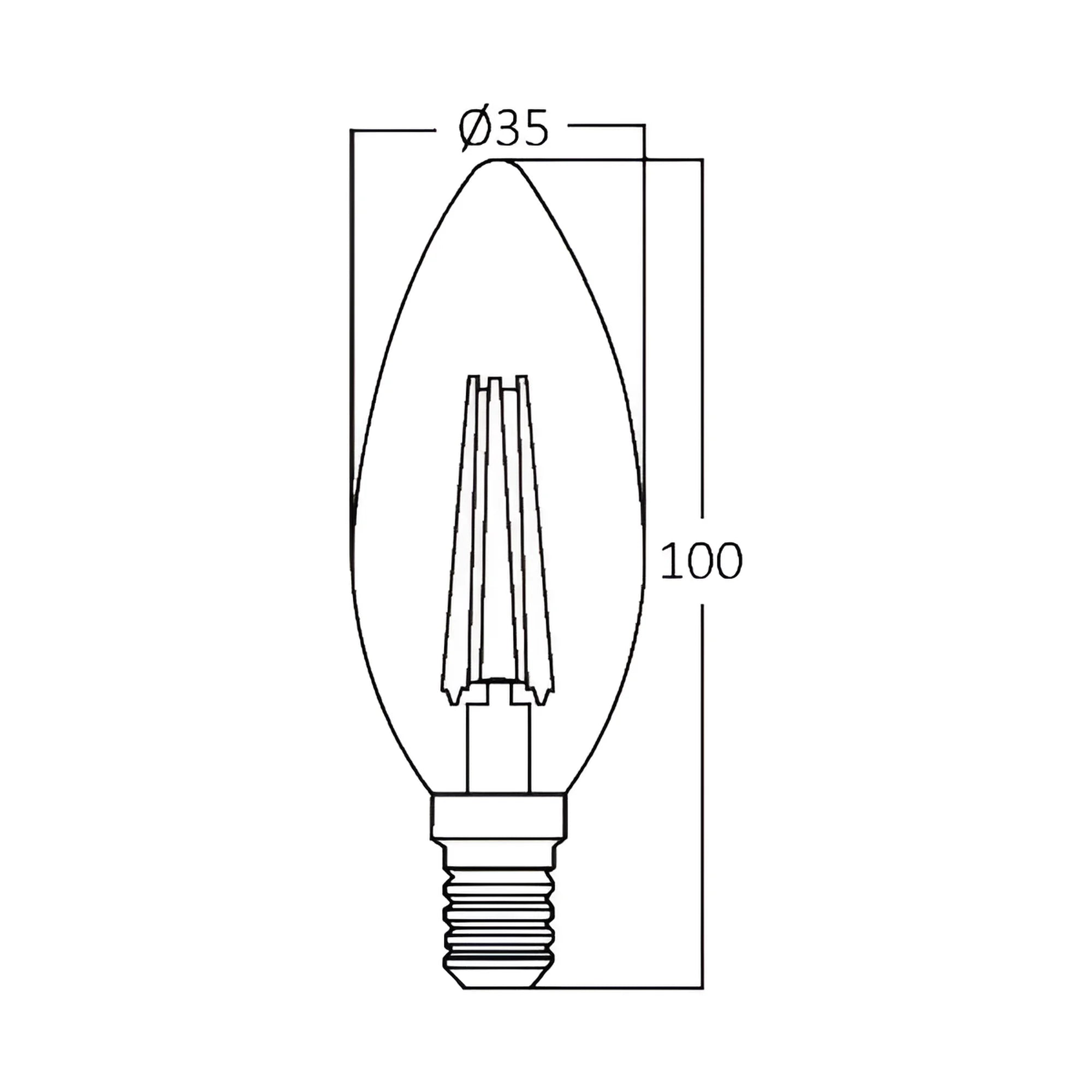 Braytron Advance LED Lamp 4W E14 3000K Transparant C35 DIM