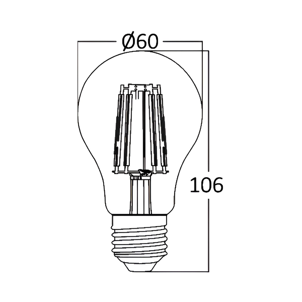 Braytron Advance LED Lamp 7W E27 6500K Transparant A60