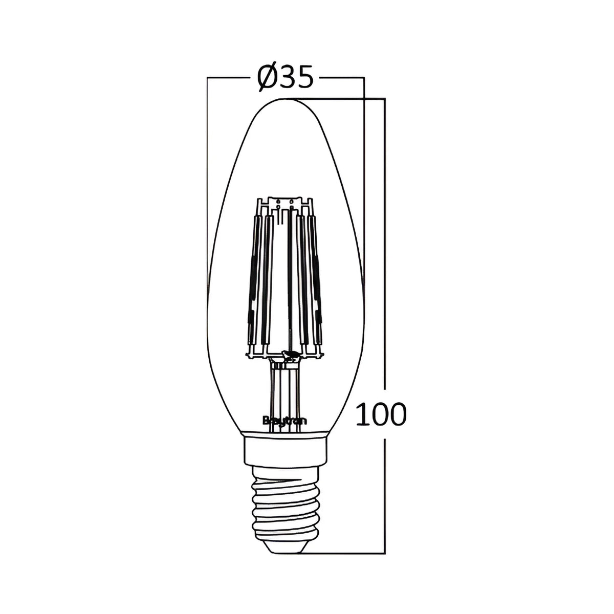 Braytron Advance LED Lamp 4W E14 2200K C35 AMB