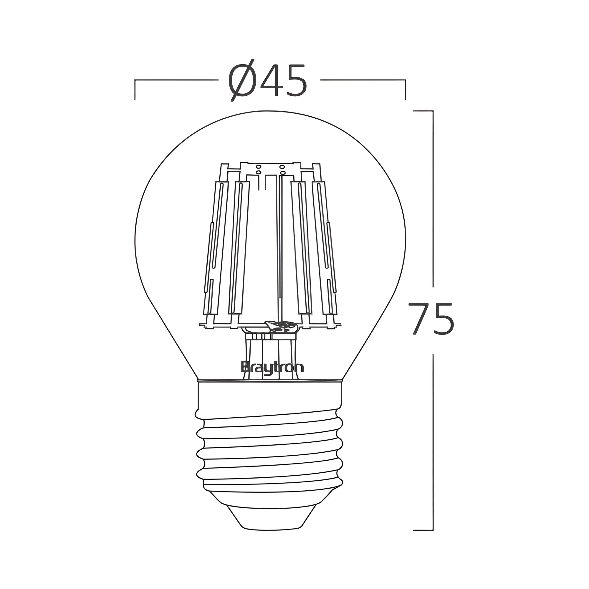 Braytron Advance LED Lamp 4W E27 2200K G45 AMB