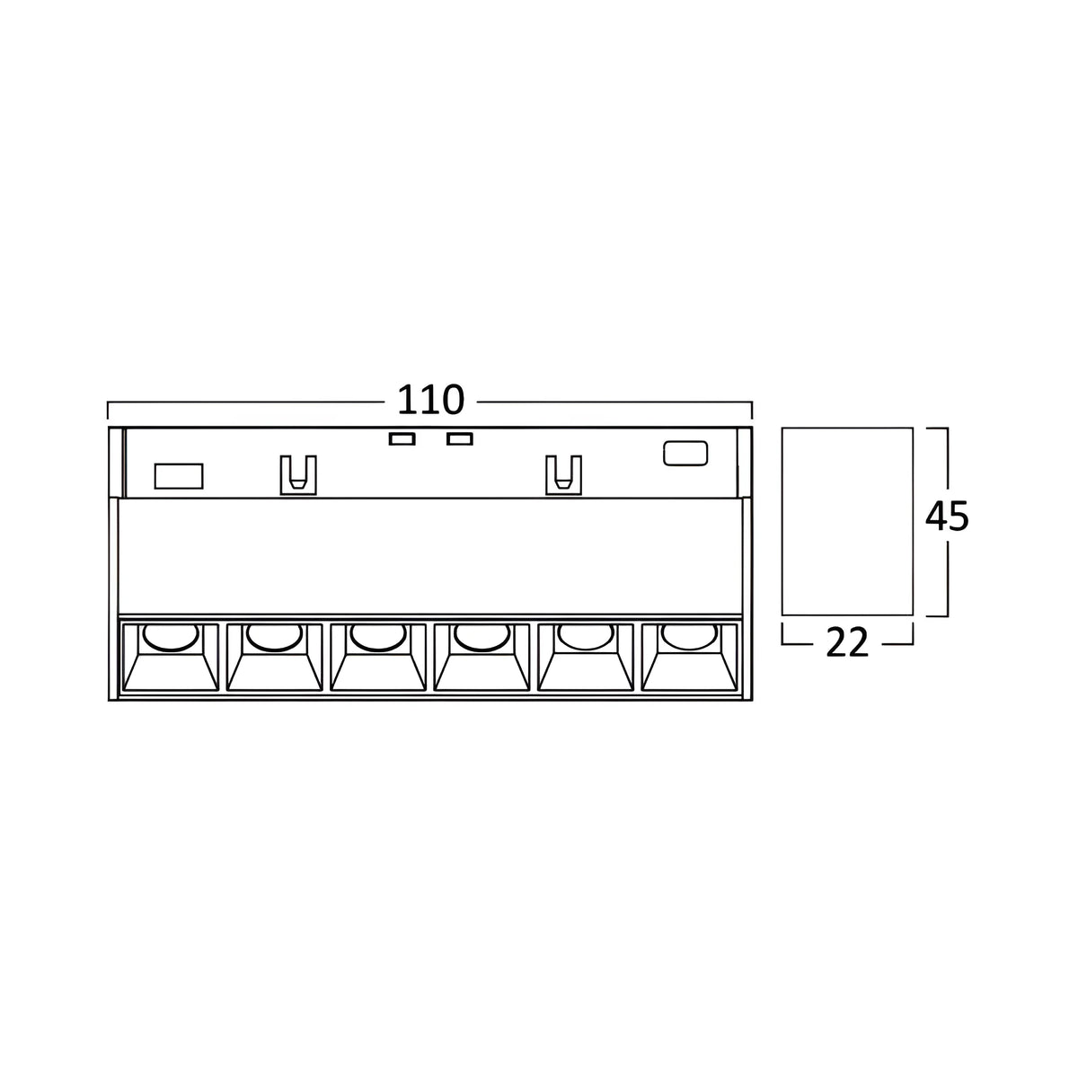 Braytron M20 Magneetrail Lineair 6W 48VDC Zwart LNS110 3IN1