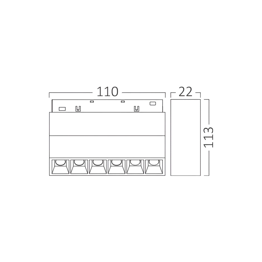 Braytron M20 Magneetrail Lineair 6W 3000K 48VDC Zwart WSL110