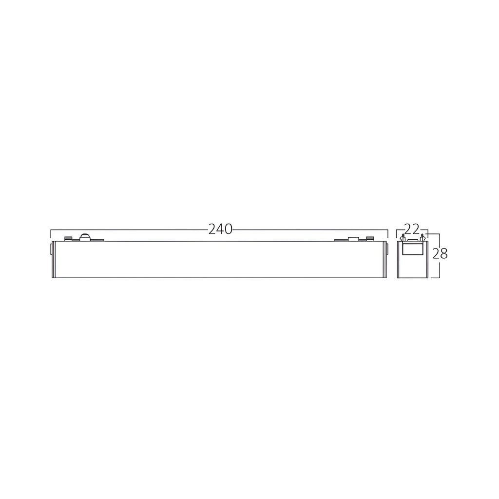 Braytron S20B Magneetrail Lineair 12W 48VDC Zwart LNS220 3IN1