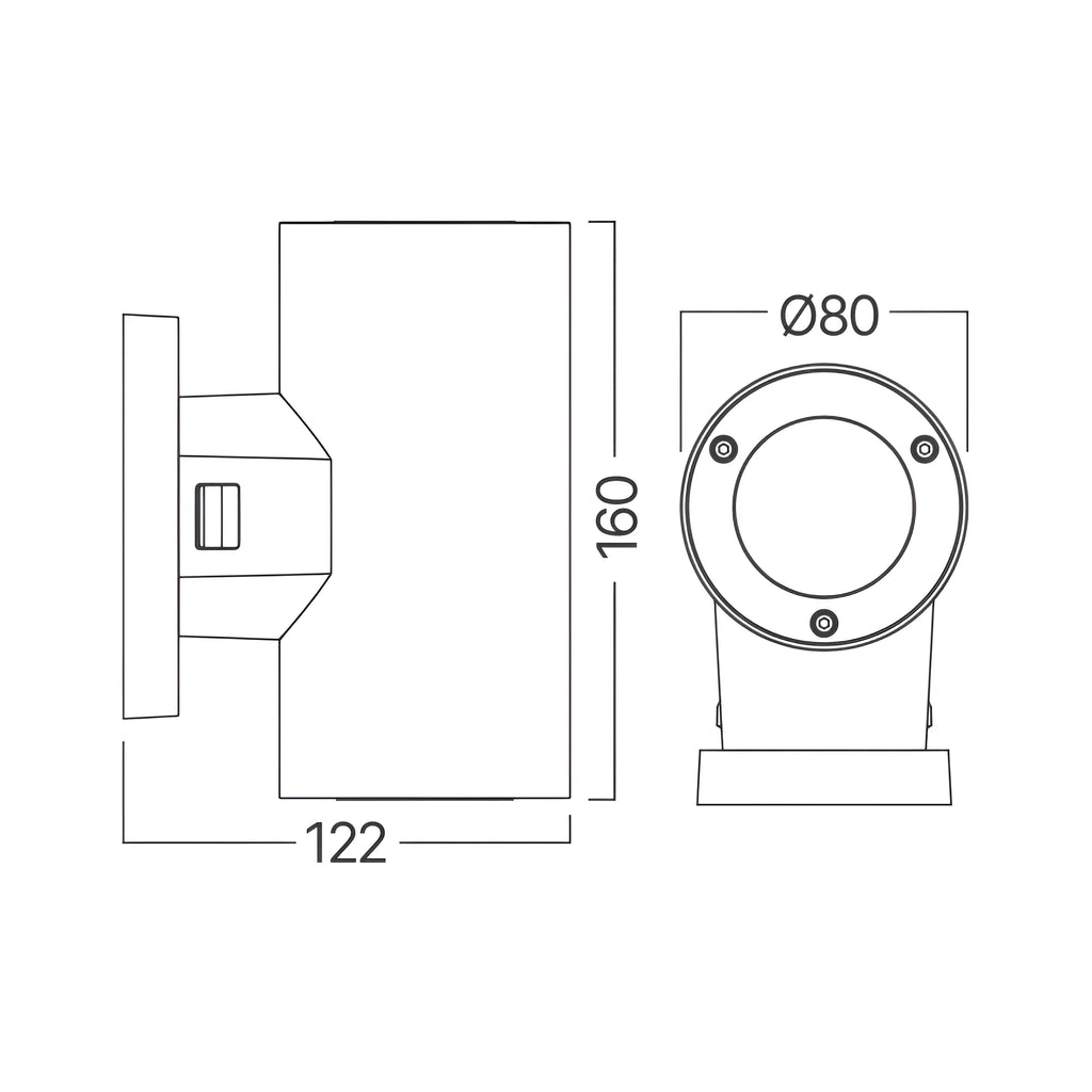 Braytron Rita Wandlamp IP65 Wit R 2xGU10