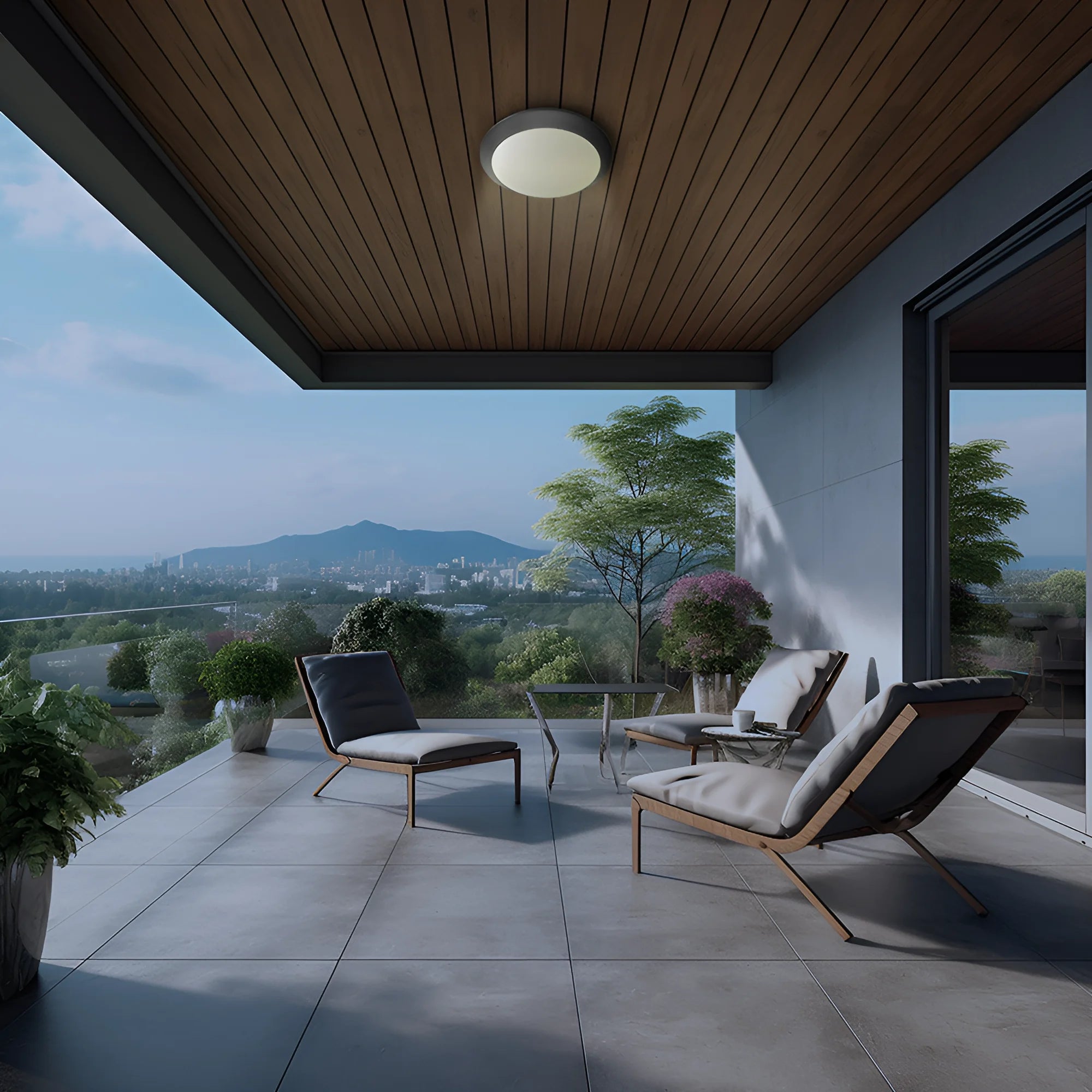 Braytron Napoli Plafondlamp IP65 Grijs D270 1xE27 PC