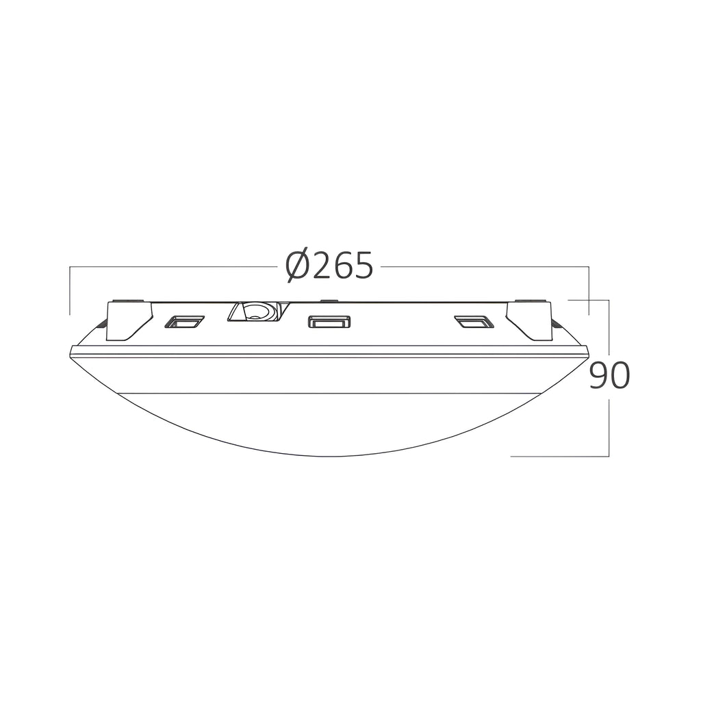 Braytron Napoli Plafondlamp IP65 Grijs D270 1xE27 PC